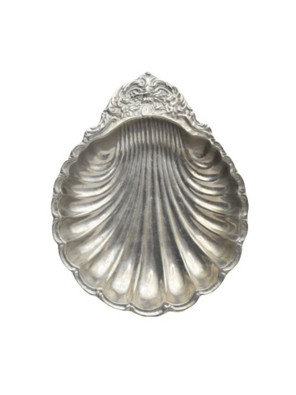 Vintage Cast Aluminum Scallop Shell Serving Bowl Coastal Nautical Beach Decor
